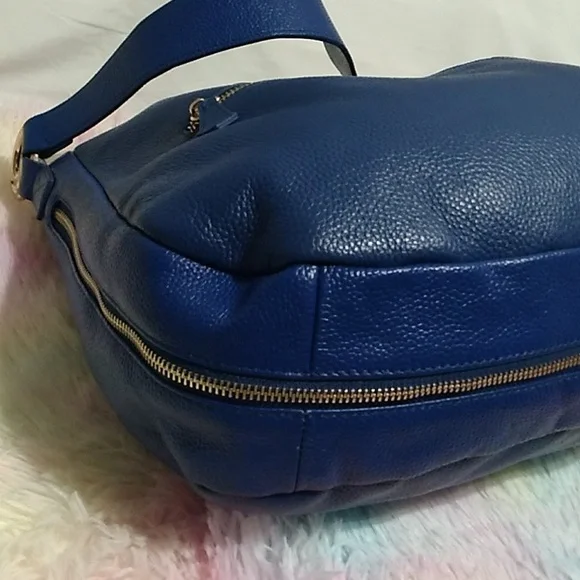 Authentic Laggo Genuine Blue Leather Hobo Shoulder Bag - Picture 9 of 16